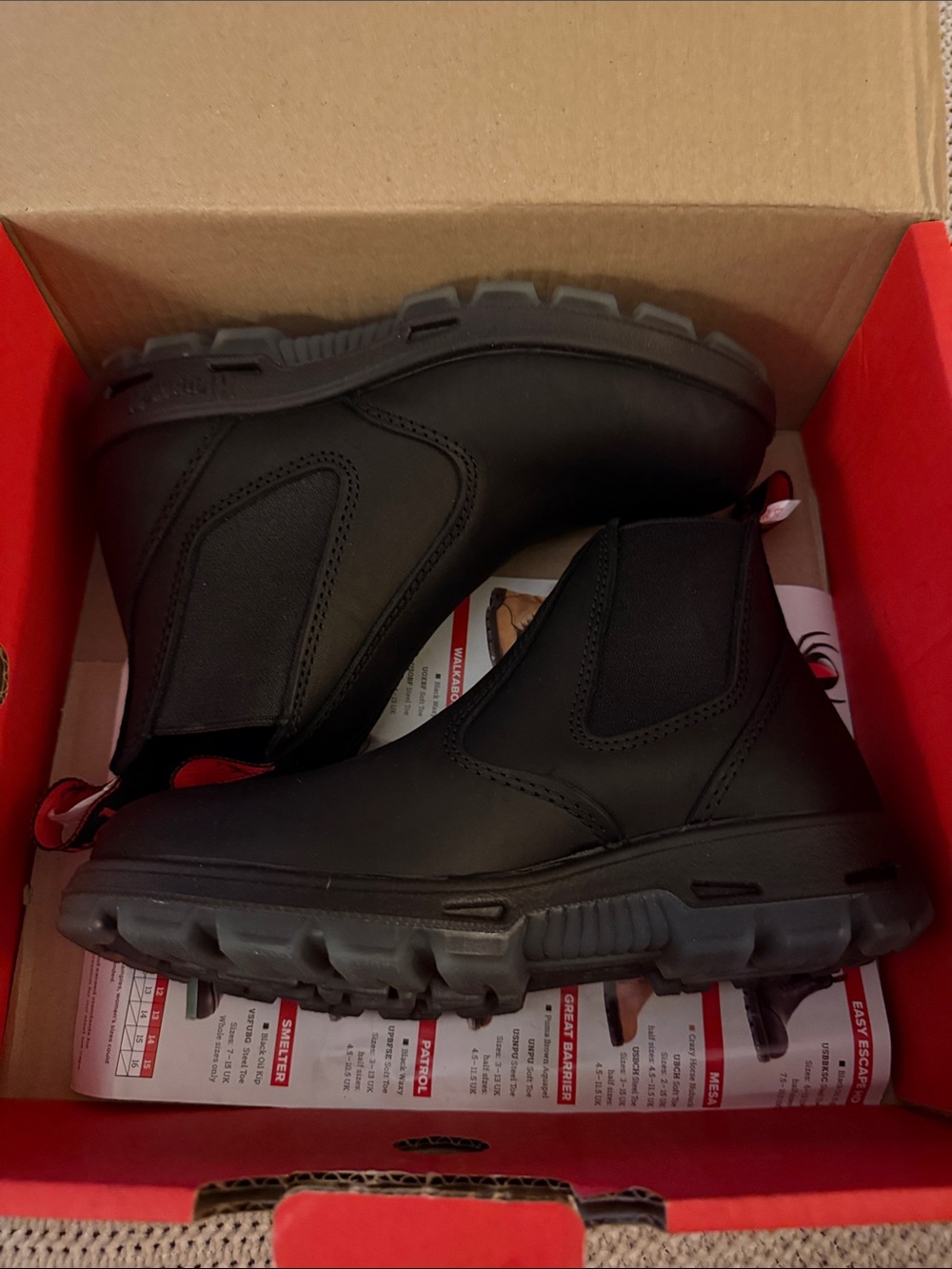Redback Boots Black Pull-On Work Chelsea Boots